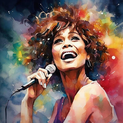 Musician Photo Royalty Free Images - Whitney Houston Performing Royalty-Free Image by Athena Mckinzie