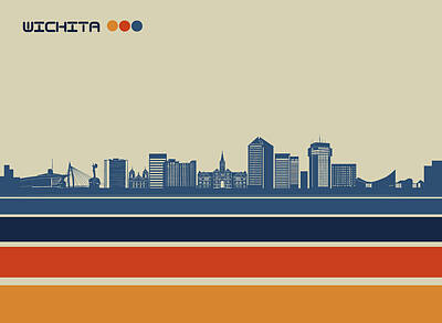 All You Need Is Love - Wichita skyline retro 2 by Bekim M