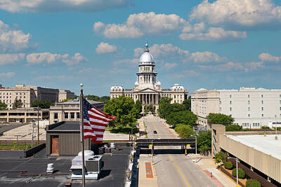 Us License Plate Maps Rights Managed Images - Wide shot of Illinois state capitol in Springfield Illinois Royalty-Free Image by Eldon McGraw