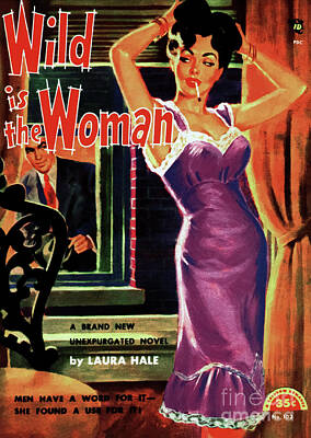Cities Royalty-Free and Rights-Managed Images - Wild Is The Woman - Pulp Art Cover by Sad Hill - Bizarre Los Angeles Archive