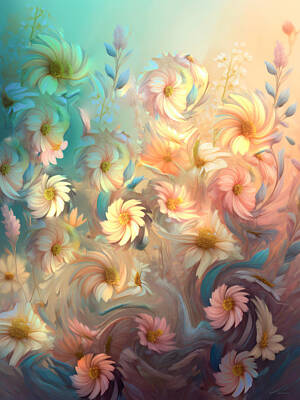 Floral Digital Art - Wildflowers Abstract  by Patricia Betts