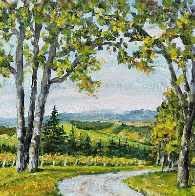 Recently Sold - Wine Painting Rights Managed Images - Willamette Valley Wine Country Royalty-Free Image by Ingrid Dohm