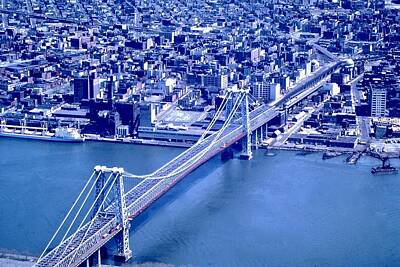 City Scenes Digital Art - Williamsburg Bridge, New York City Dated 1982 by Celestial Images