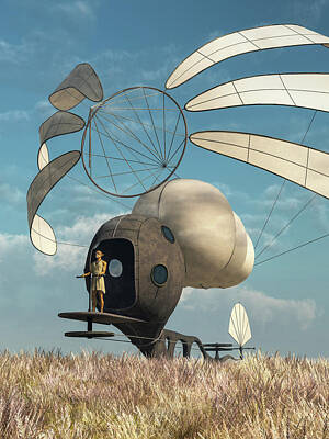 Science Fiction Digital Art - Windskimmer by Daniel Eskridge