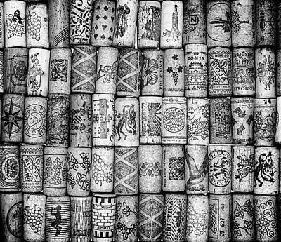 Wine Royalty-Free and Rights-Managed Images - Wine Corks Black and White #71 by Robert Hayton