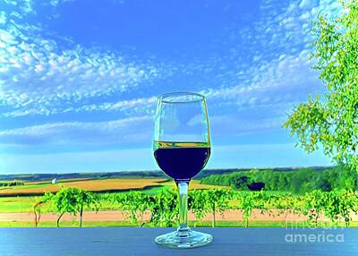 Wine Digital Art Royalty Free Images - Wine not? Royalty-Free Image by Jim OKeefe