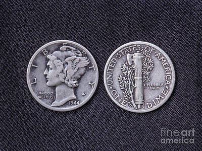 Interior Designers Rights Managed Images - Winged Liberty Mercury Dime Royalty-Free Image by Randy Steele