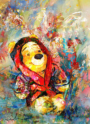 Sports Tees - Winnie The Pooh Dreaming by Miki De Goodaboom