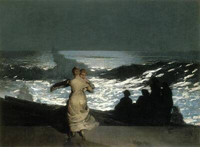 Giuseppe Cristiano Royalty Free Images - Winslow Homer  Summer Night 1890 Royalty-Free Image by Artistic Rifki