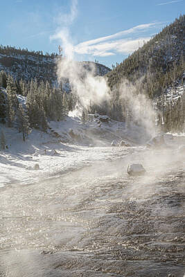 Vintage Ferrari - Winter Wonderland Yellowstone National Park 2 by Joan Carroll