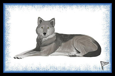 Animals Digital Art - Wolf Blue by College Mascot Designs