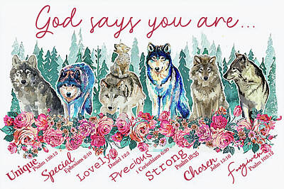 Animals Digital Art - Wolf God Says You Are Canvas Poster by Julien