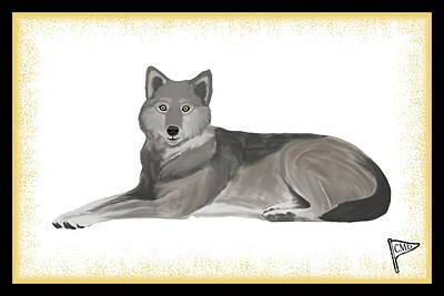 Animals Digital Art - Wolf Gold by College Mascot Designs
