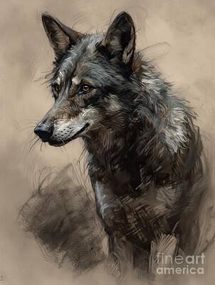 Animals Royalty Free Images - Wolf I Royalty-Free Image by Mindy Sommers
