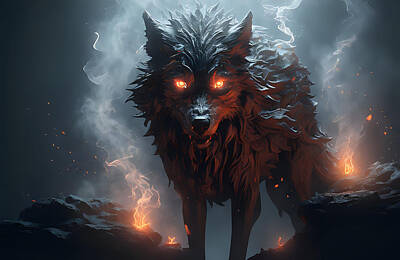Animals Digital Art - Wolf by Tricky Woo