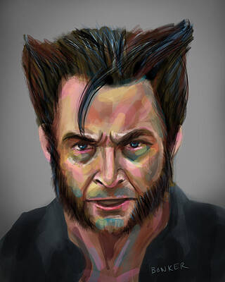 Mammals Digital Art - Wolverine by Buffalo Bonker