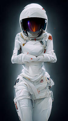 Science Fiction Mixed Media - Woman Astronaut Number 2 by Marvin Blaine