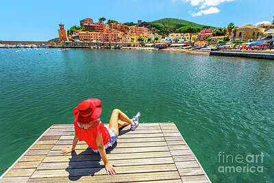 Snails And Slugs - Woman in Rio Marina harbor by Benny Marty