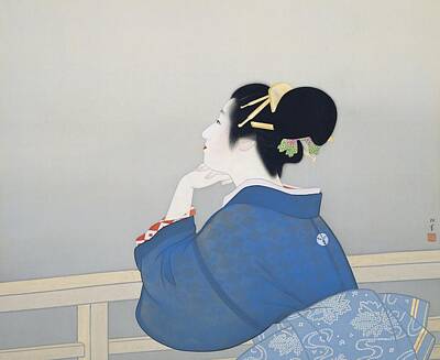 Door Locks And Handles - Woman Waiting for the Moon to Rise - Uemura Shoen by Samuel HUYNH