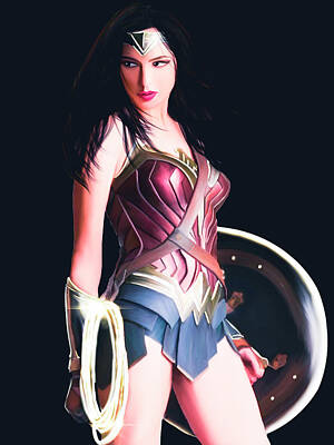 Digital Art Rights Managed Images - Wonder Woman Royalty-Free Image by Catherine Carbone