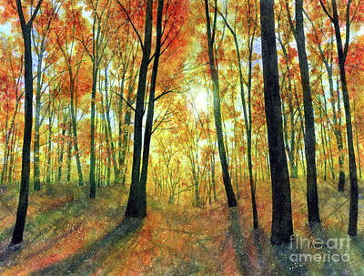 Albert Bierstadt - Woodsy Retreat-pastel colors by Hailey E Herrera