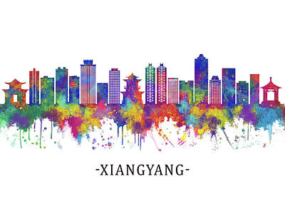 Mellow Yellow - Xiangyang China Skyline by NextWay Art