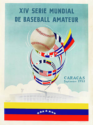 Landscapes Royalty-Free and Rights-Managed Images - XIV Serie Mundial de Baseball Amateur, Caracas, 1953.  by MotionAge Designs