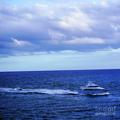 Amy Weiss - Yachting Home SQUARE Boats and Beautiful Skies Singer Island Florida by William Robert Stanek