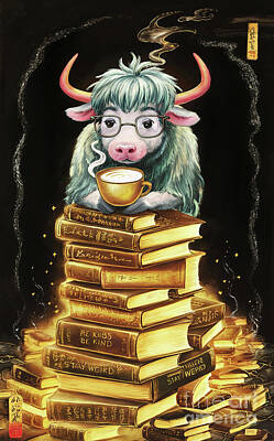 Drawings Rights Managed Images - Yaks lover - Book Lover - Read Books - Book Lover - Gift Book Reader - Gift for Librarian - Read Books Be Kind Stay Weird - Be Kind Royalty-Free Image by Grover Mcclure