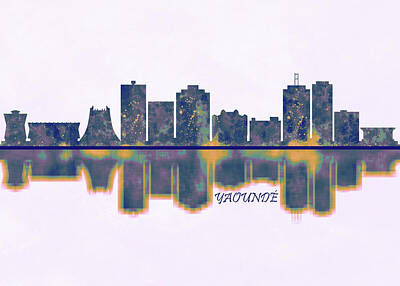 Vintage Pharmacy Royalty Free Images - Yaounde Skyline Royalty-Free Image by NextWay Art