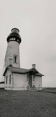 Jolly Old Saint Nick Rights Managed Images - Yaquina Head Lighthouse in BW Royalty-Free Image by Cathy Anderson