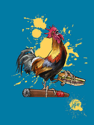 Royalty-Free and Rights-Managed Images - Ybor City Rooster by Canine Caricatures By John LaFree