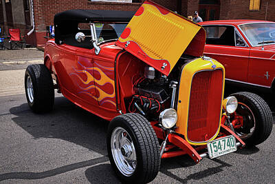 Birds Royalty Free Images - Yellow flames on a hot rod Royalty-Free Image by Jeff Swan