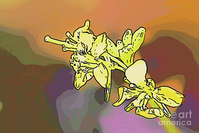 Food And Beverage Digital Art - yellow flowers of Home grown mustard sprouts ac2 by Humorous Quotes