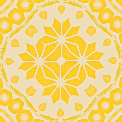 Floral Royalty Free Images - Yellow Geometric Pattern Royalty-Free Image by Antonia Surich