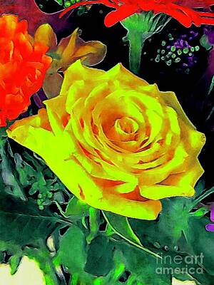 Classic Christmas Movies Royalty Free Images - Yellow Rose Garden Flower Royalty-Free Image by Douglas Brown