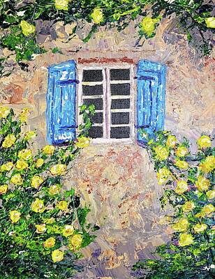 Roses Paintings - Yellow Roses by Ann Frederick