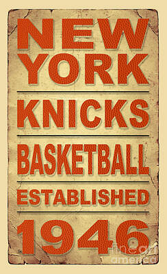 Sports Digital Art - New York Knicks Basketball Texture Natural Poster TRANSPARENT BACKGROUND by Lone Palm Studio
