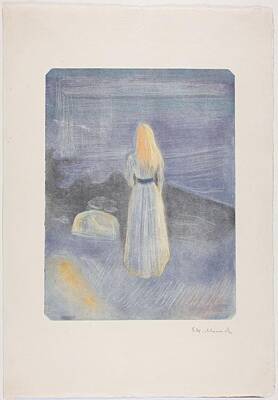 Ireland Landscape - Young Woman on the Beach 1896 by Edvard Munch Norwegian, 1863-1944 by Arpina Shop