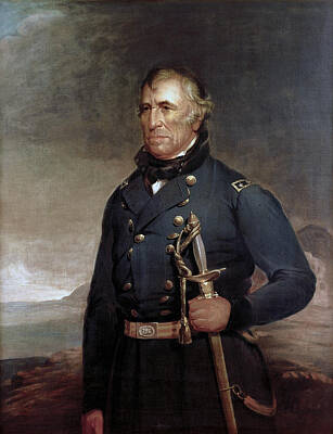 Celebrities Paintings - Zachary Taylor Portrait - Joseph Henry Bush 1848 by War Is Hell Store
