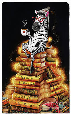 Drawings Rights Managed Images - Zebra lover - Book Lover - Read Books - Book Lover - Gift Book Reader - Gift for Librarian - Read Books Be Kind Stay Weird - Be Kind Royalty-Free Image by Grover Mcclure