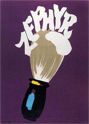 Royalty-Free and Rights-Managed Images -  Zephyr -  Shaving Cream Advertising  - Minimal Vintage Advertising Poster - Herbert Leupin by Studio Grafiikka