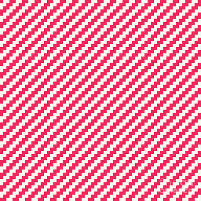Royalty-Free and Rights-Managed Images - Zigzag Diagonal Houndstooth Pattern In Eggshell White And Ruby Pink n.1616 by Holy Rock Design