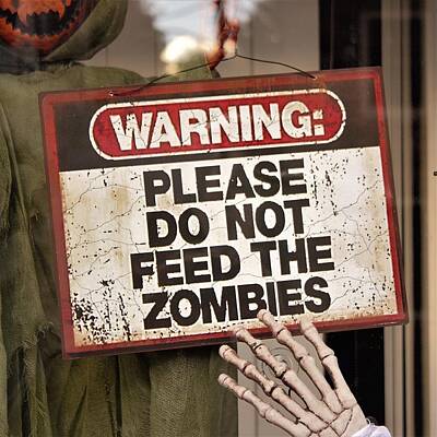 Grace Kelly - Zombie Warning Sign by Joseph Skompski