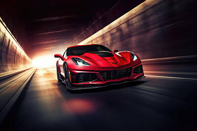 Royalty-Free and Rights-Managed Images - ZR1s Tunnel Pursuit by Lourry Legarde