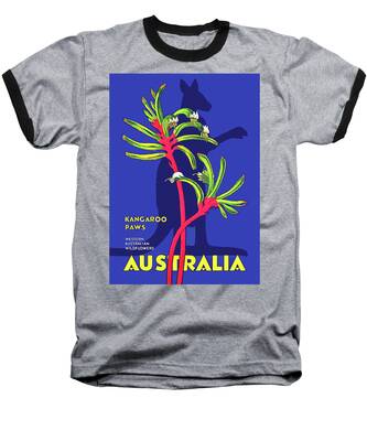 Kangaroo Paw Baseball T-Shirts