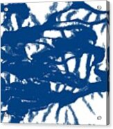 Blue Sponged Splatter Abstract Art Painting Acrylic Print