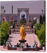 A Golden Statue In Ashgabat Canvas Print
