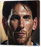 Footbal  Star  Lionel  Messi  Masterful  Photoreal  By Asar Studios #2 Canvas Print
