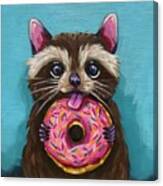 Raccoon Breakfast Canvas Print